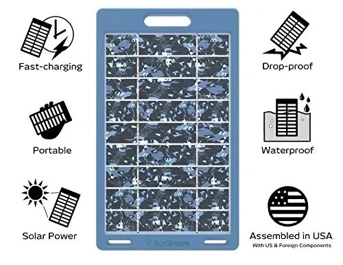 Sunstream PRO Rugged Waterproof USB Charging Solar Panel Pack Wholesale 10-200PC