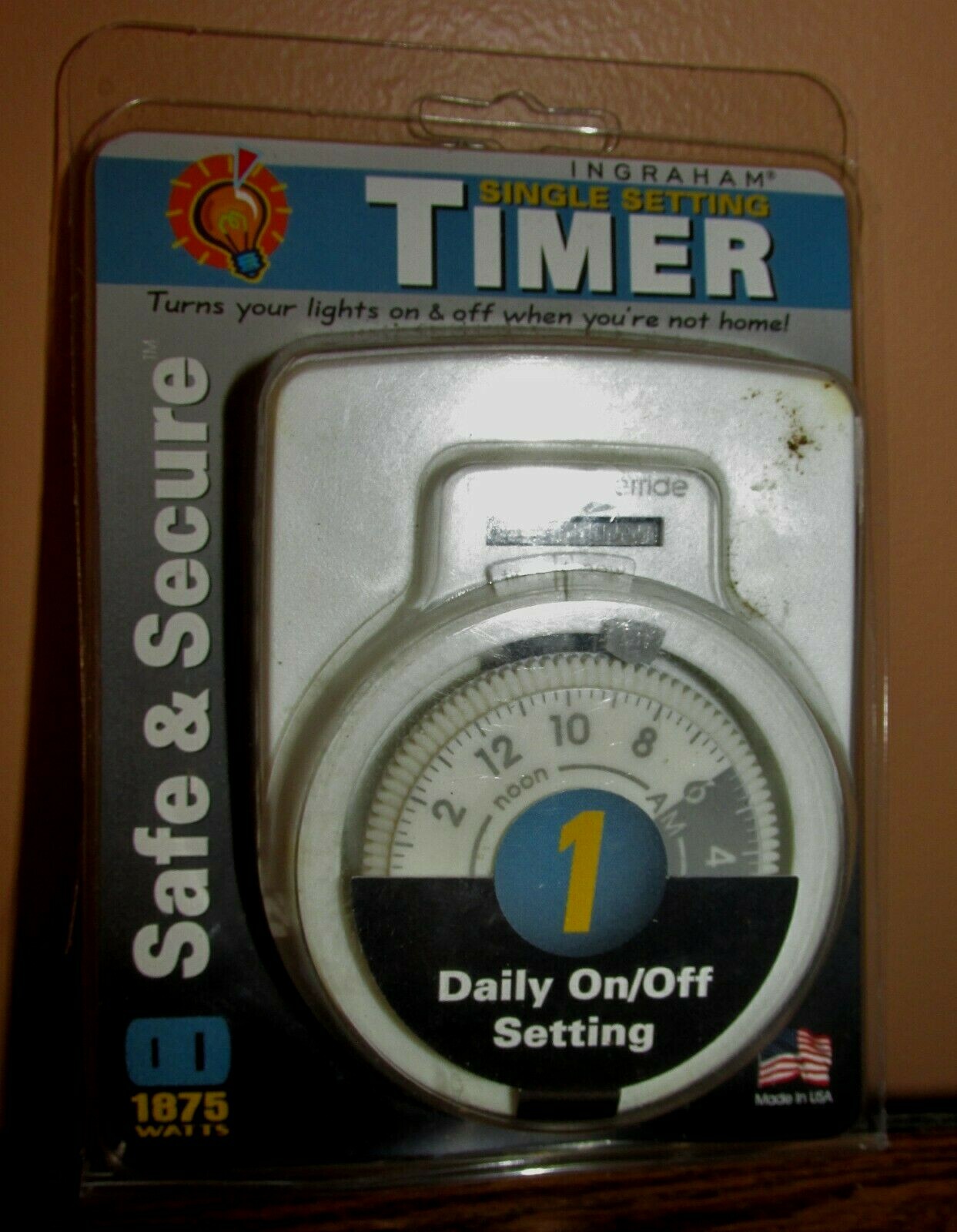 Ingraham Single Setting Timer Wall Outlet Timer Safe & Secure 1875 Watts New