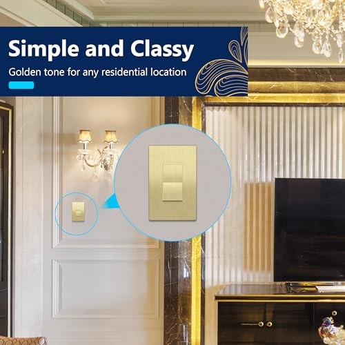 Minimalist Design Single Pole (Wall Plate Not Included) 1 Brushed Gold