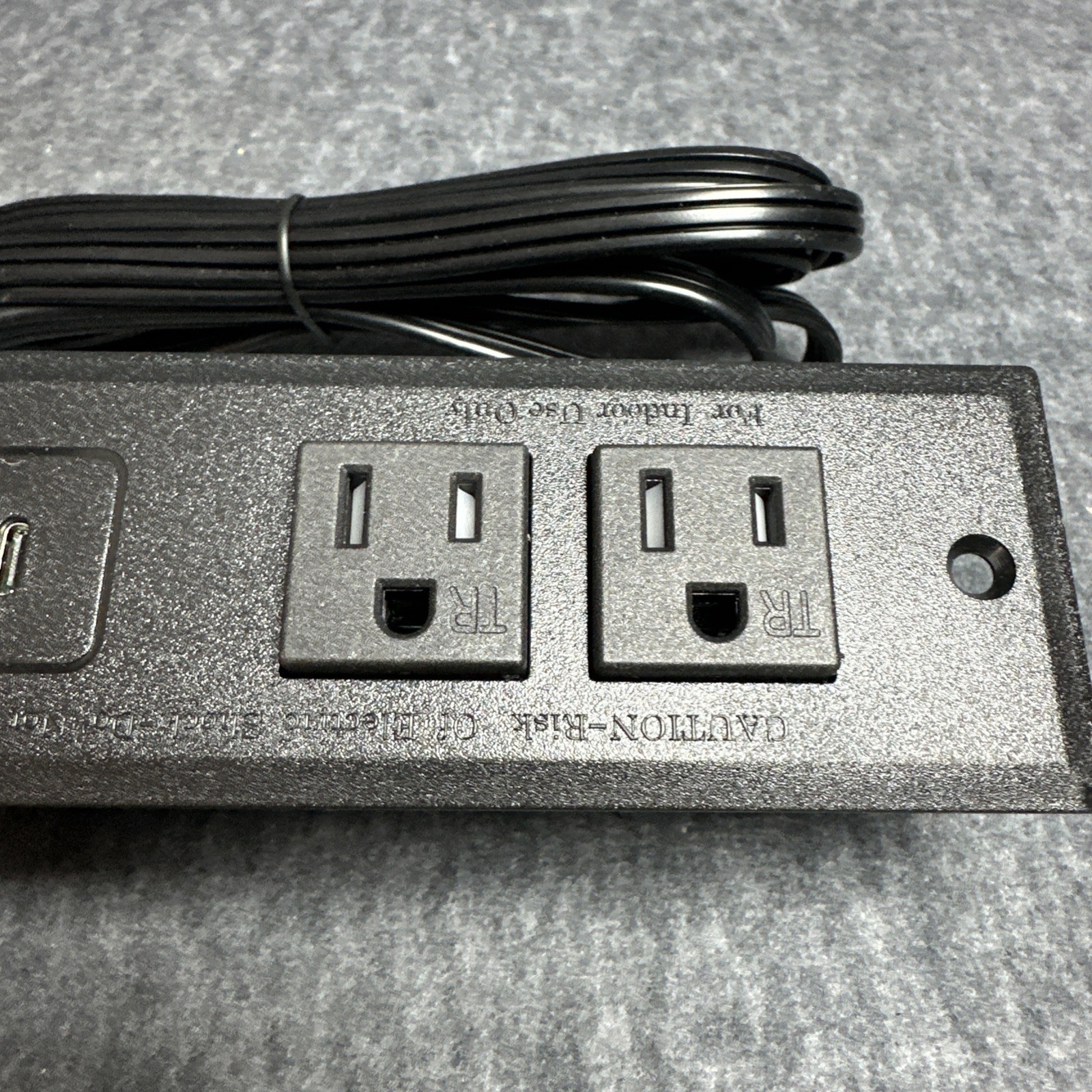 Recessed Power Strip Flush Mounted Drawer Outlet with USB-C USB-A Ports