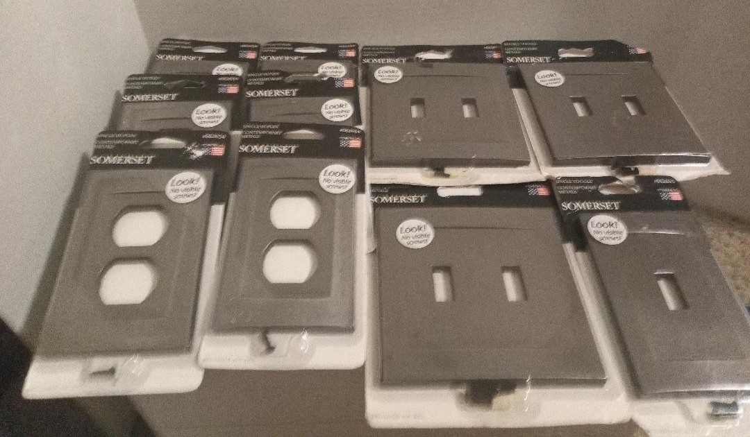 10 SOMERSET Brushed Nickel Electric Covers 6 Outlet 2 Double & 1 Single Switch
