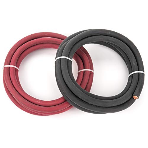 4/0 Gauge – 10 Feet Black + 10 Feet Red Combo – Brand 100% Copper 10+10 Feet