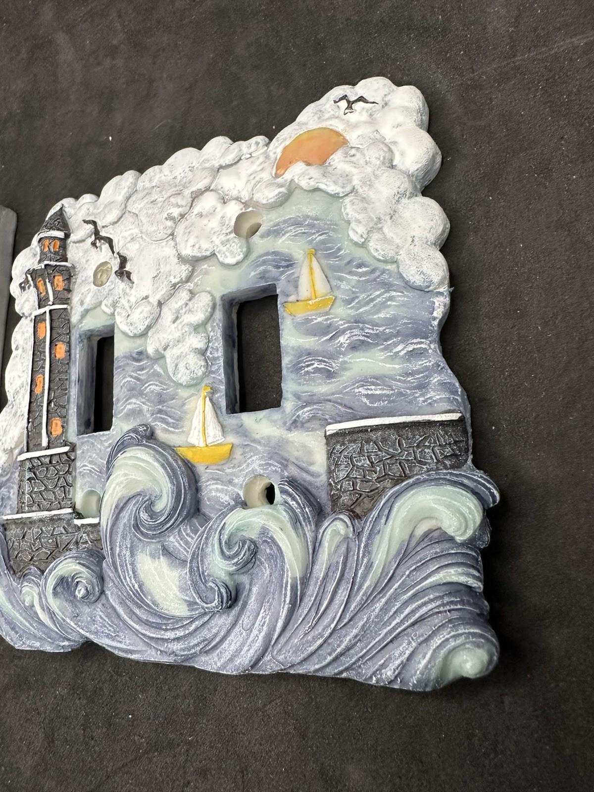Lighthouse Resin Decorative Light Switch Cover Plate Single & Double Toggle Set