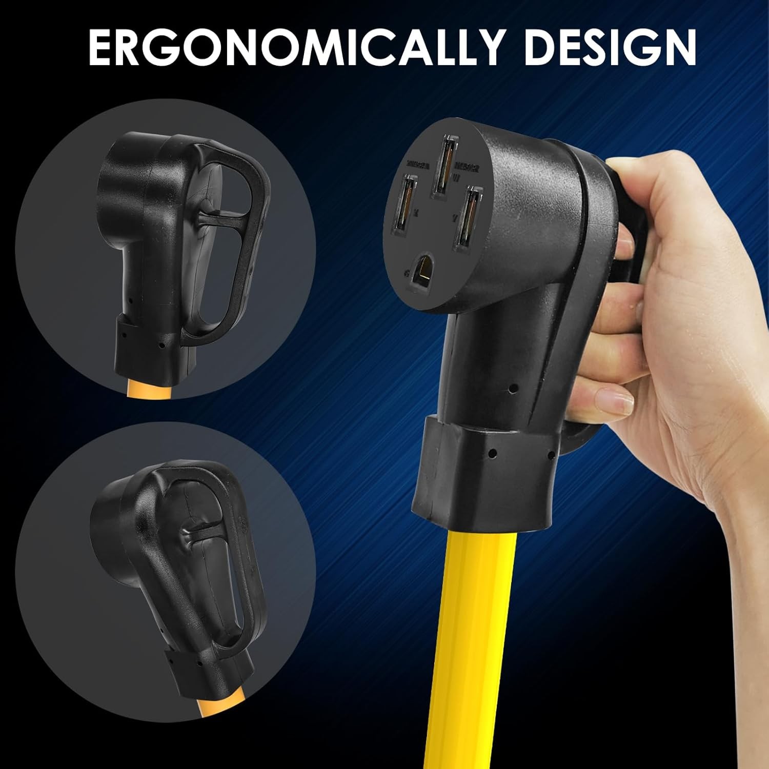 NEMA 6-50P to 14-50R Adapter Cord, 125V/250V 3 Prong Welder Outlet Male Plug to