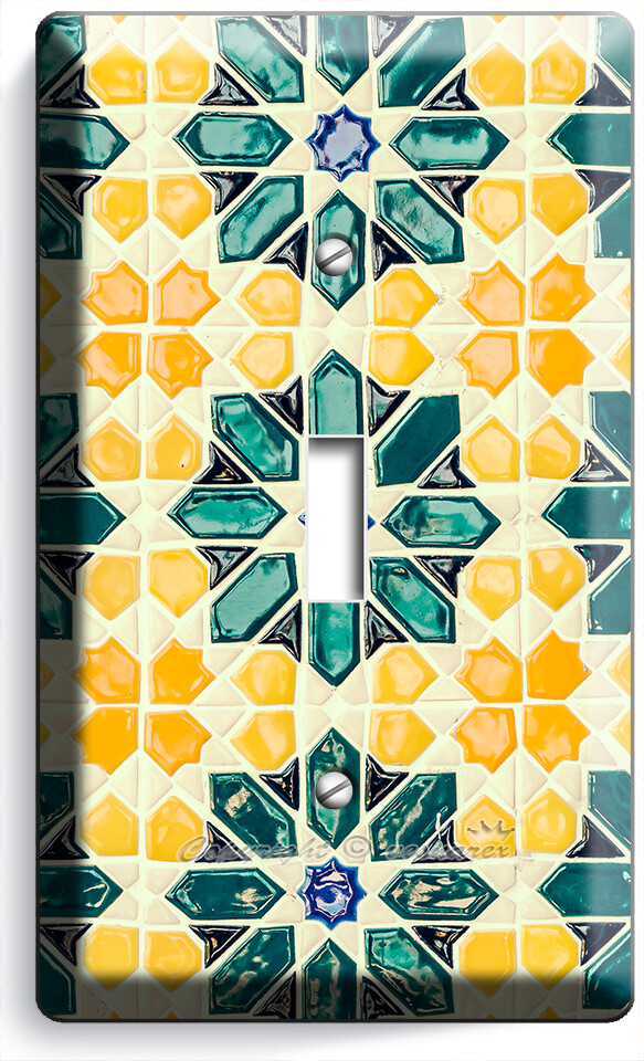 TRADITIONAL ARABIC MOSAIC TILES STYLE LIGHT SWITCH OUTLET WALL PLATES ROOM DECOR