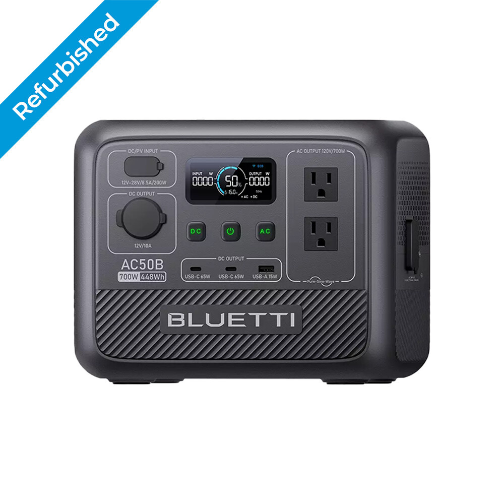 BLUETTI AC50B 700W 448Wh Portable Power Station LiFePO4 for Road Trip/Fishing
