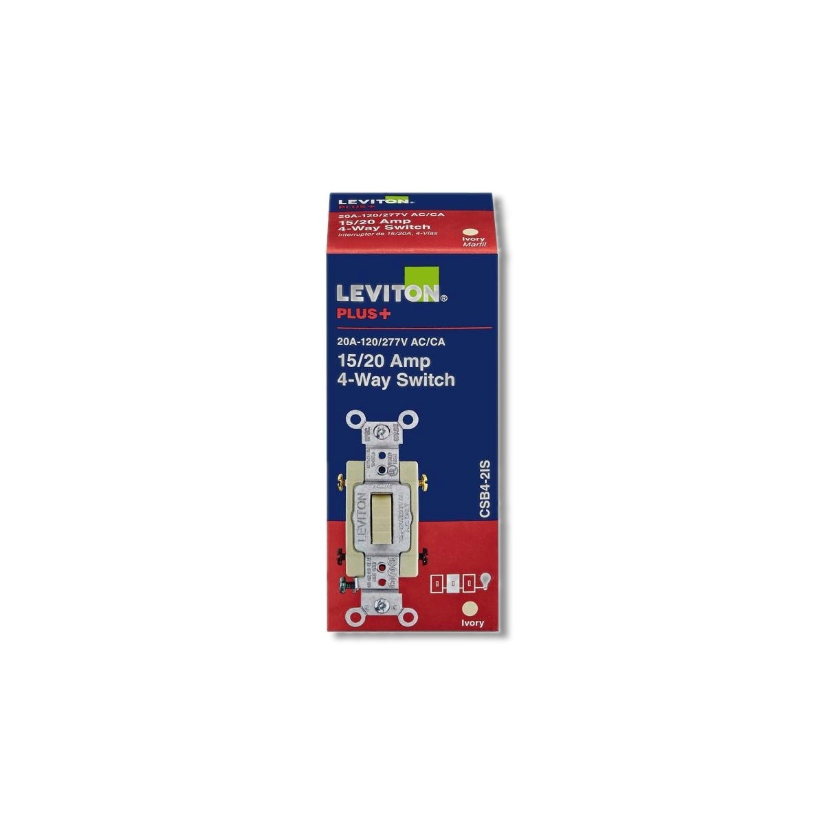 Leviton 20 amps 4-Way Toggle AC Quiet Switch Ivory 0CSB4-2IS