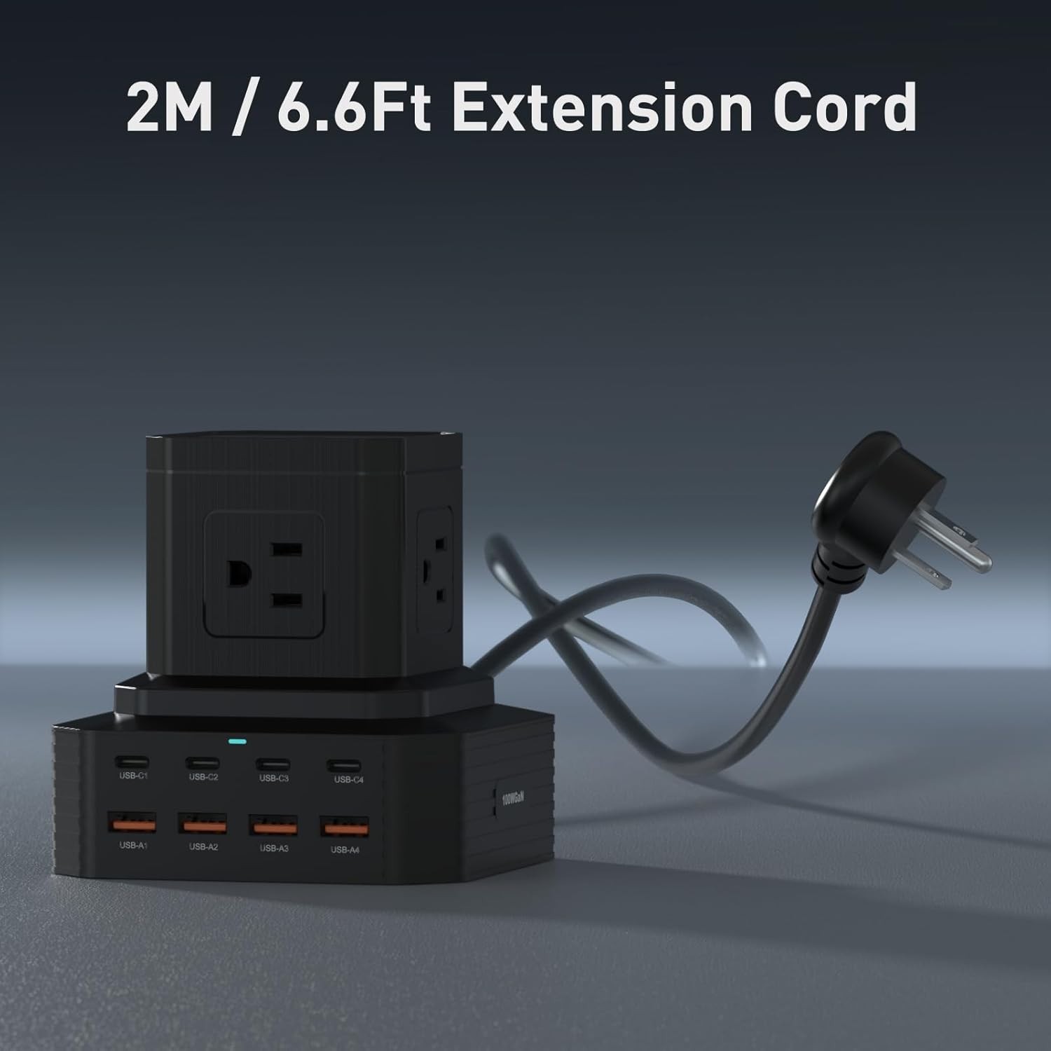 Versatile 13-in-1 USB-C Power Strip with Fast Charging & 6.6Ft Extension Cord