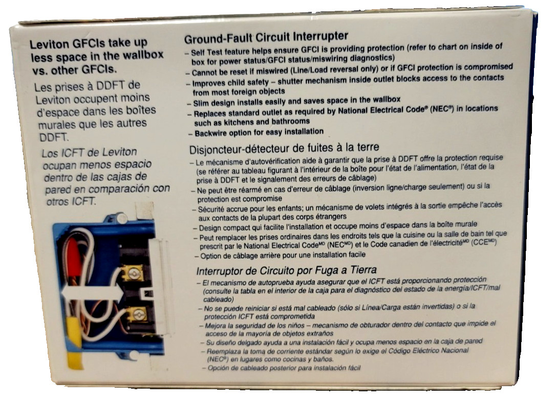 Leviton 15A 125V GFCI Outlet LOT OF 10 – White (4 Pack) (GFTR1-R4W). FAST SHIP