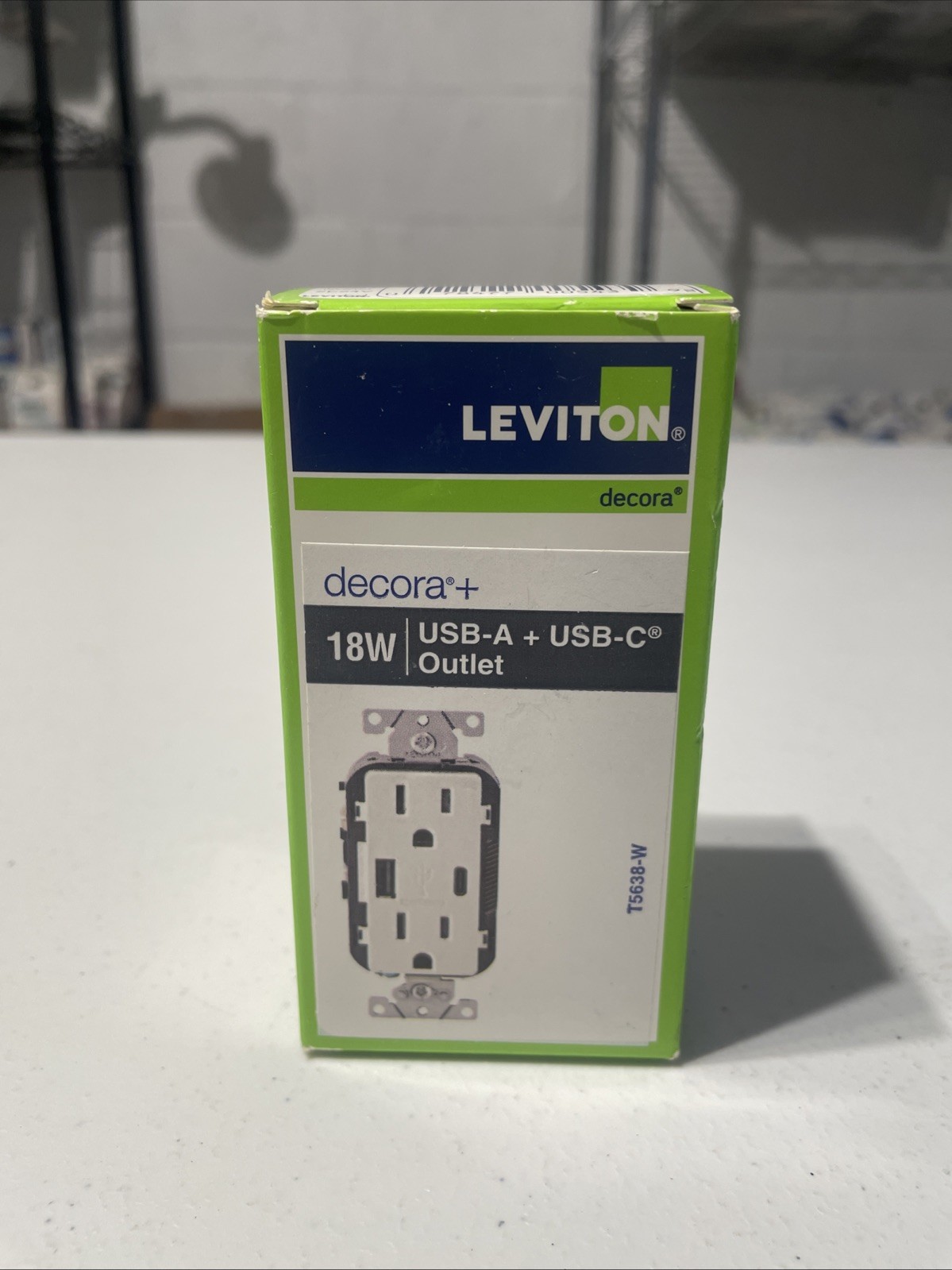 Leviton T5638-W: USB Type A & C In-Wall Charger Tamper Resistant Outlet in White