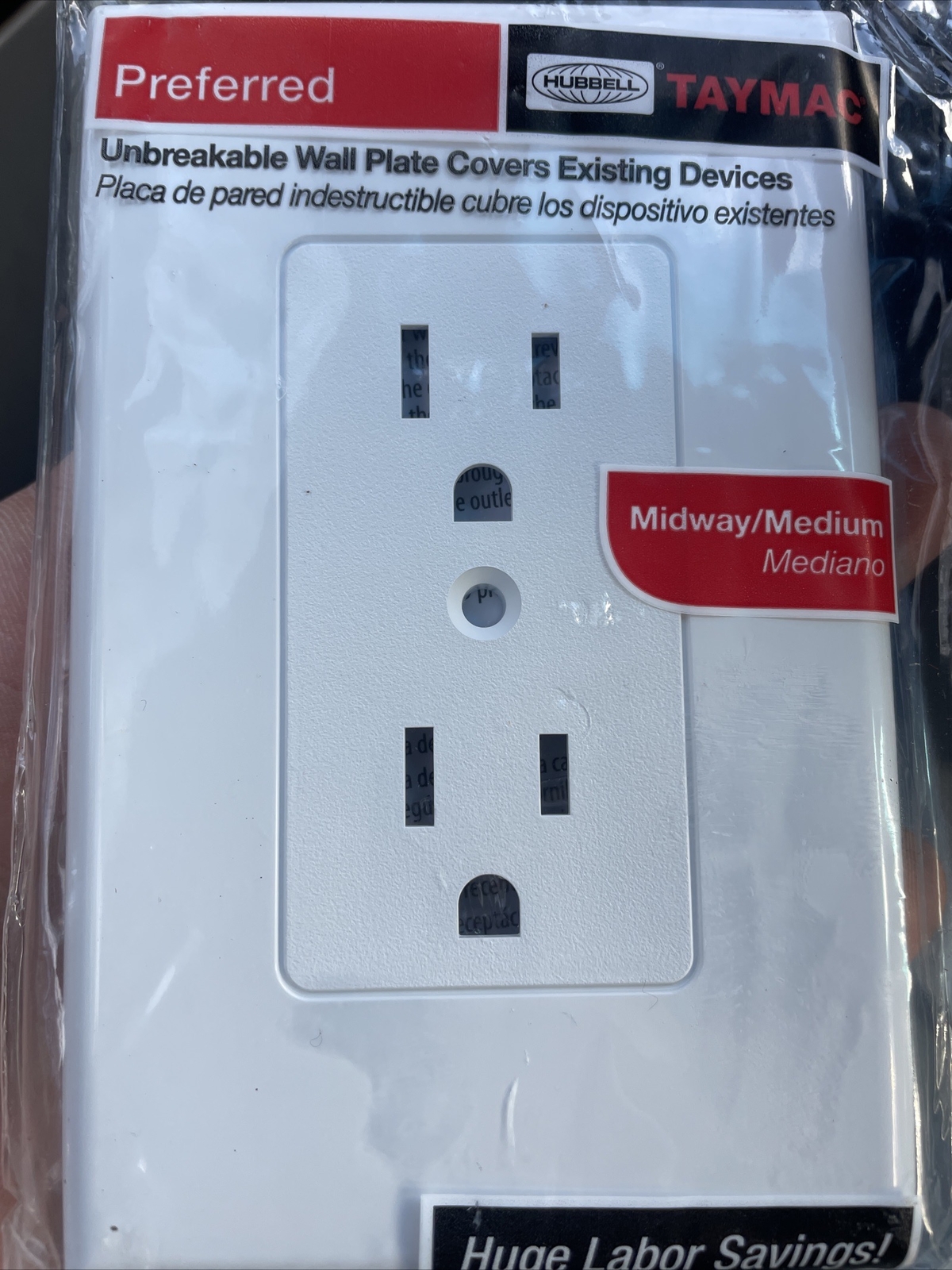 10 Pack. Taymac 2500W Decorator Covers Wallplates Duplex, 1 Gang, White