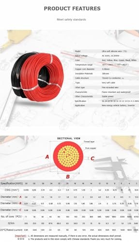 Silicone Wire 10ft, Ultra Flexible 16Gauge Stranded 2 Colors each 5FT 16AWG