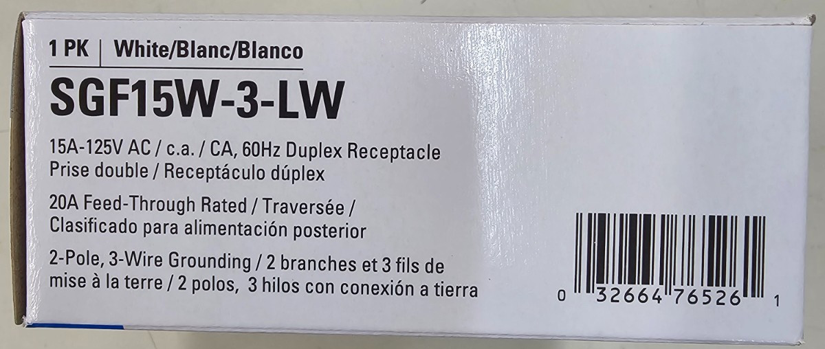 Eaton (3-pack) 15 Amp 125 Volt White Indoor GFCI Wall Outlet SGF15W-3-LW