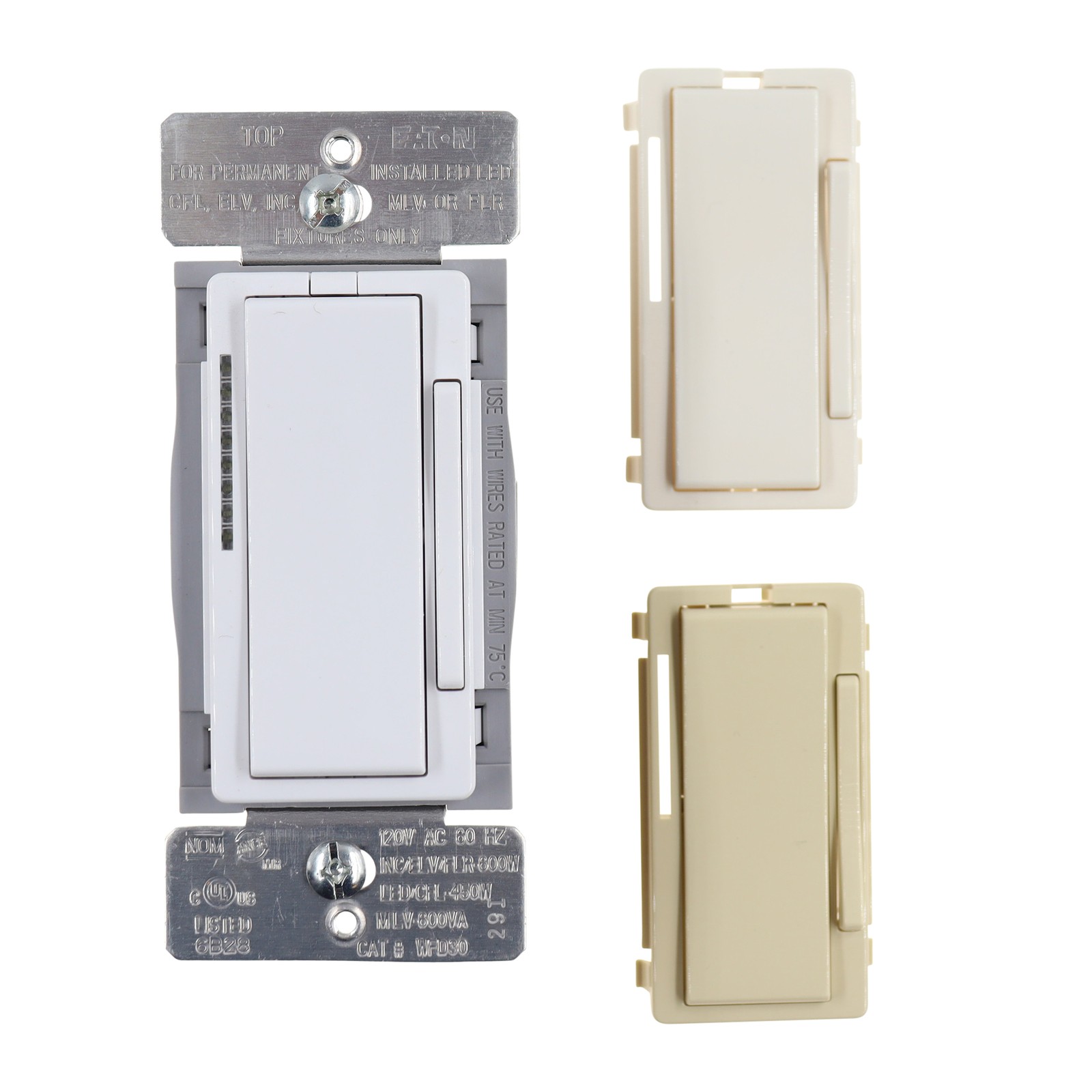 EATON WFD30-C2-SP-L WI-FI SMART UNIVERSAL DIMMER, 120V, WHITE/ALMOND/IVORY