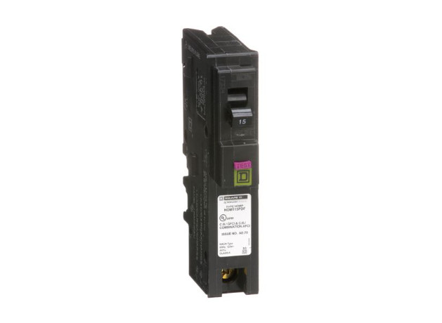 Square D Circuit HOM115PDF 1 Pole 15 Amp 10kA 120VAC Ground / Arc Fault