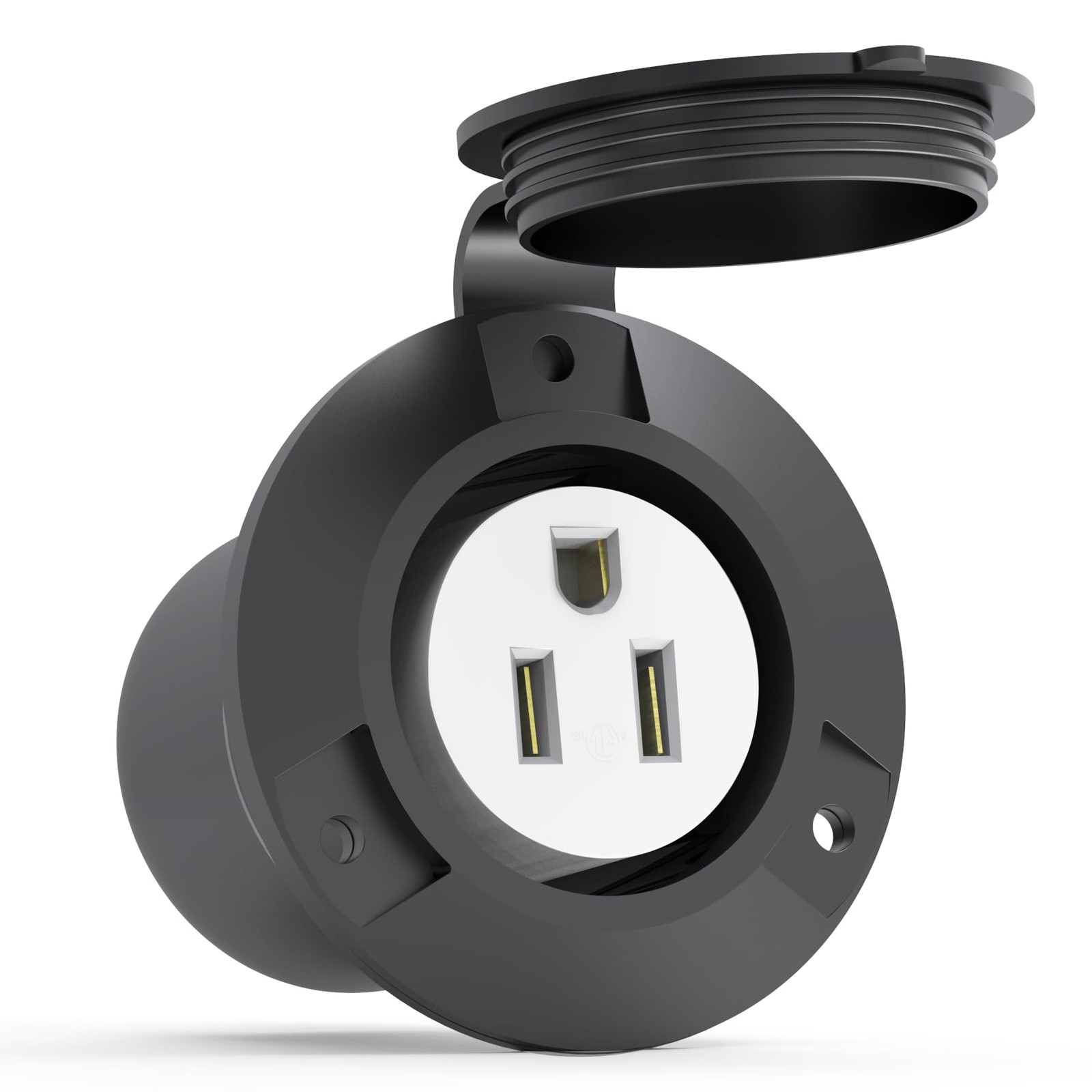 Flanged Outlet NEMA 5-15 15 Amp Grounding Straight Blade Receptacle with Cove…