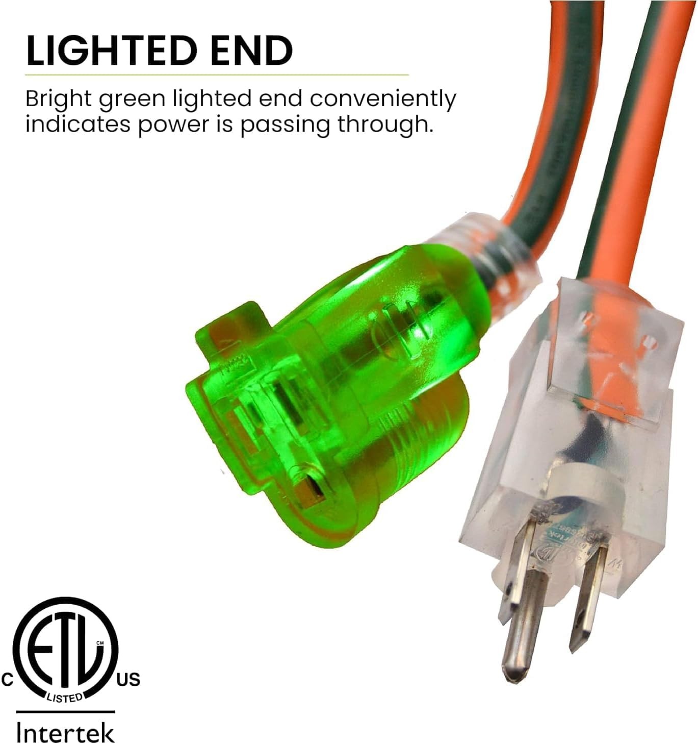 2 Pack GoGreen Power Inc G137082 16/3 8FT Heavy Duty Extension Cord Orange