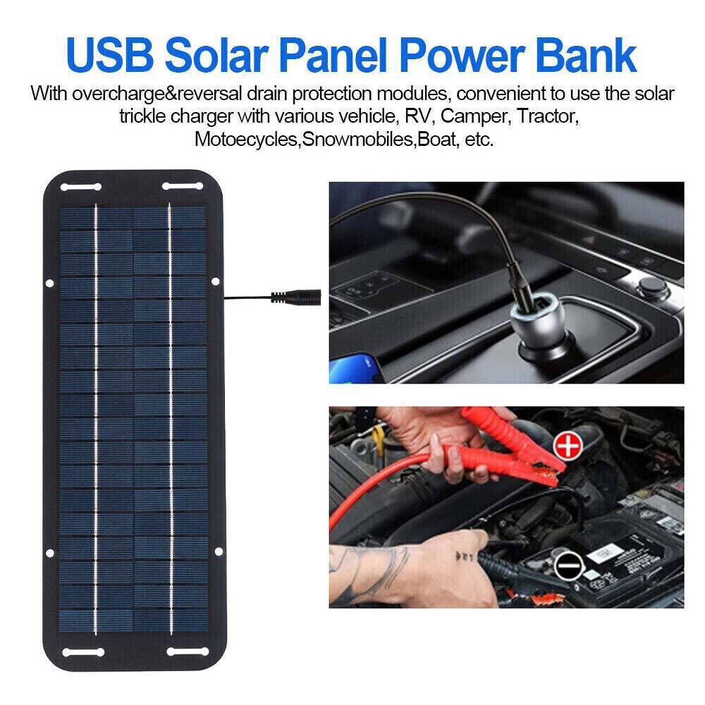 30W Solar Panel 12V Trickle Charger Battery Charger Kit Maintainer Boat Car RV