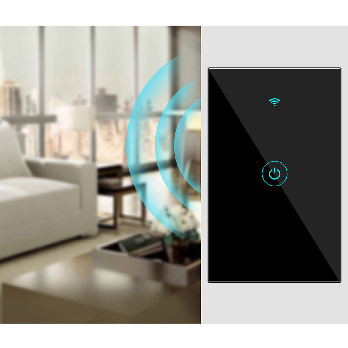 WiFi Smart Wall Touch Light Switch Glass Panel For Alexa Google APP Fireproof