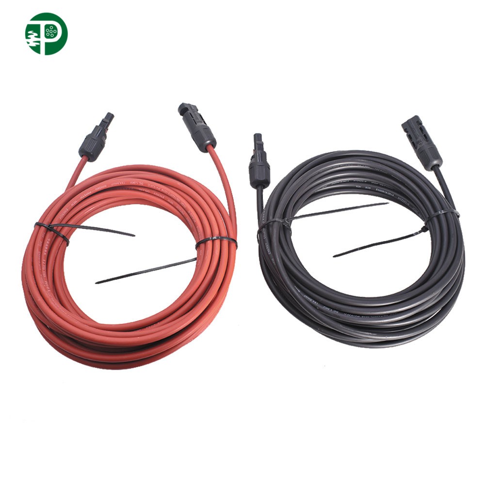 30 FT 10 AWG Black + Red Solar Panel High Quality Extension Cable Wire Connector