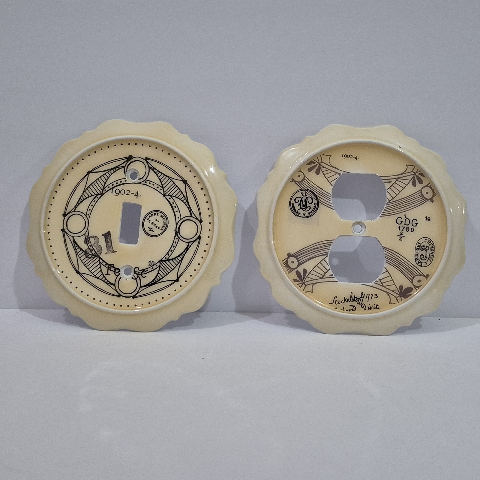 Anthropologie Ceramic Light Switch And Outlet Cover Round Decorative