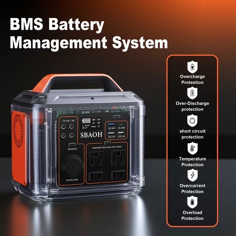 300W Portable Solar Power Generator Station Battery Charger Bank Camping