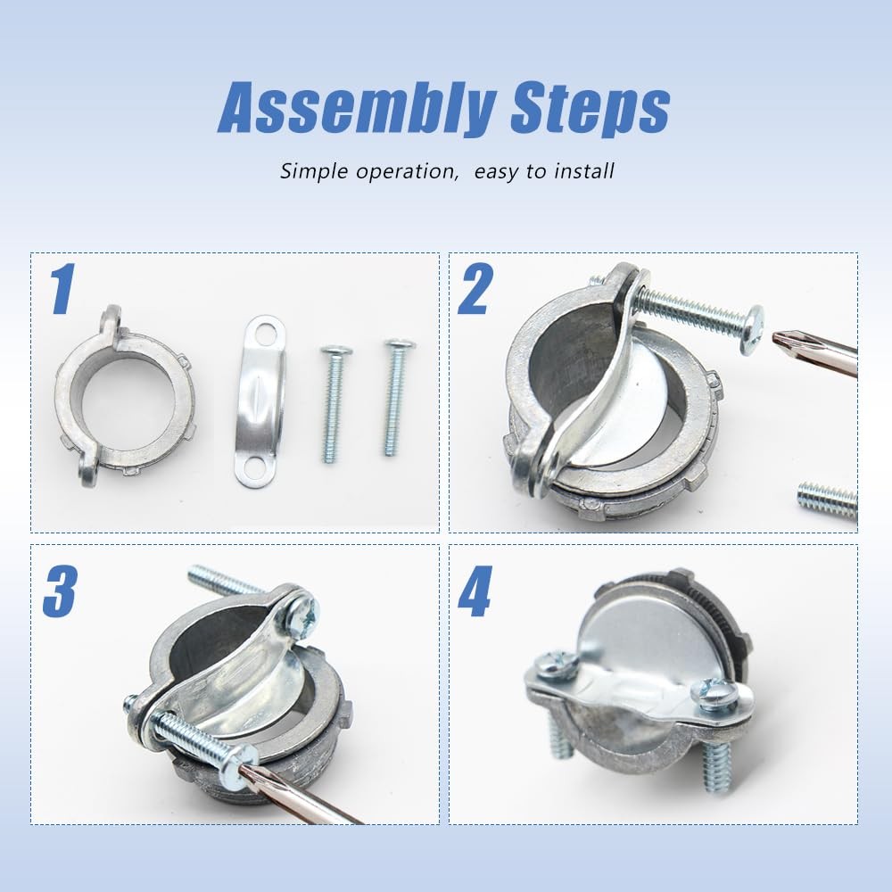 MAKERELE 20-Piece Multi-Size Connector Kit – Includes 1/2 BOX-20PC, Silver