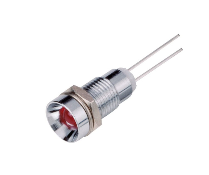 SMZ1089 LED holder 5mm chromium metal concave with plastic plug”