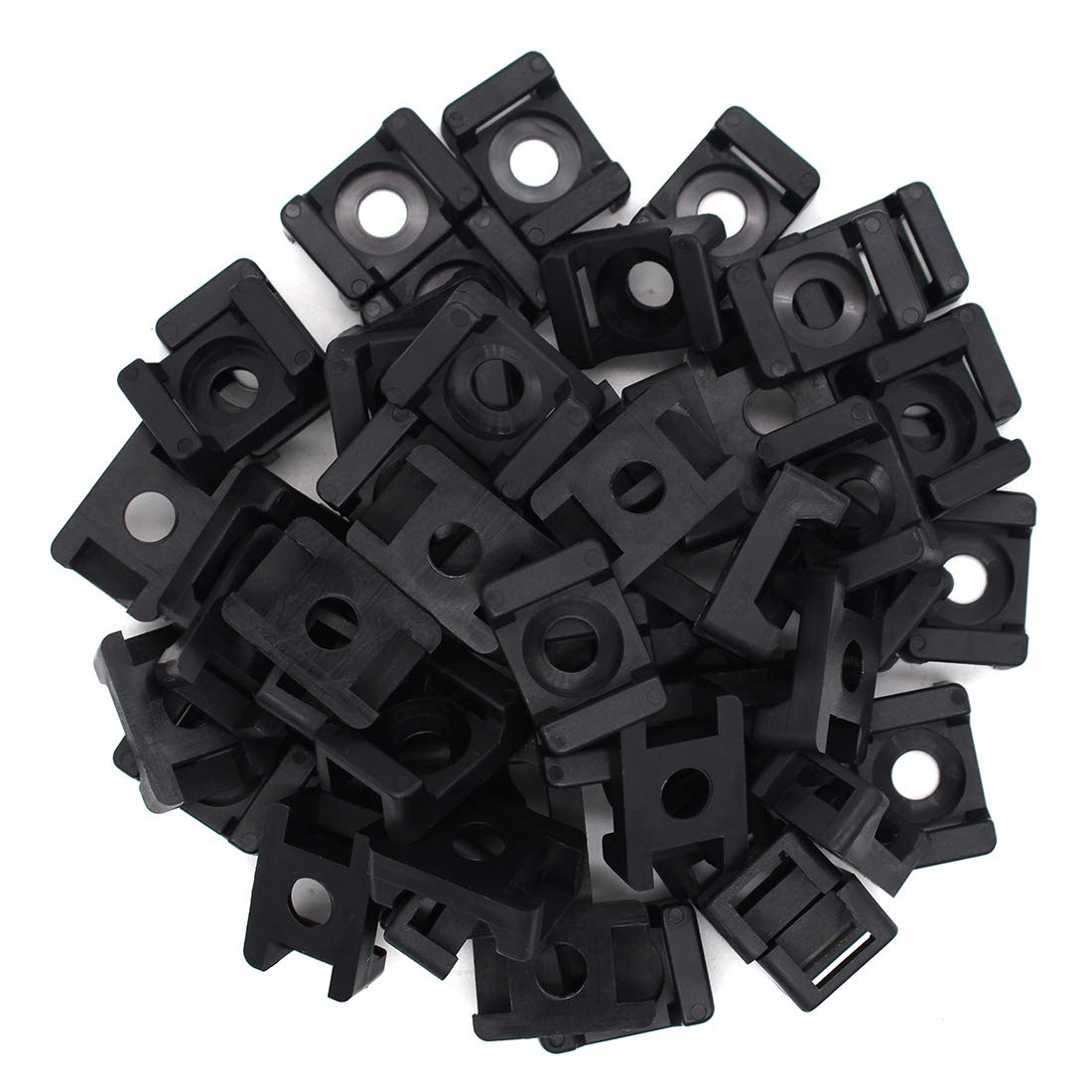 100Pcs Cable Tie Mount Base, 9mm Black(100 of Pack), Pack)