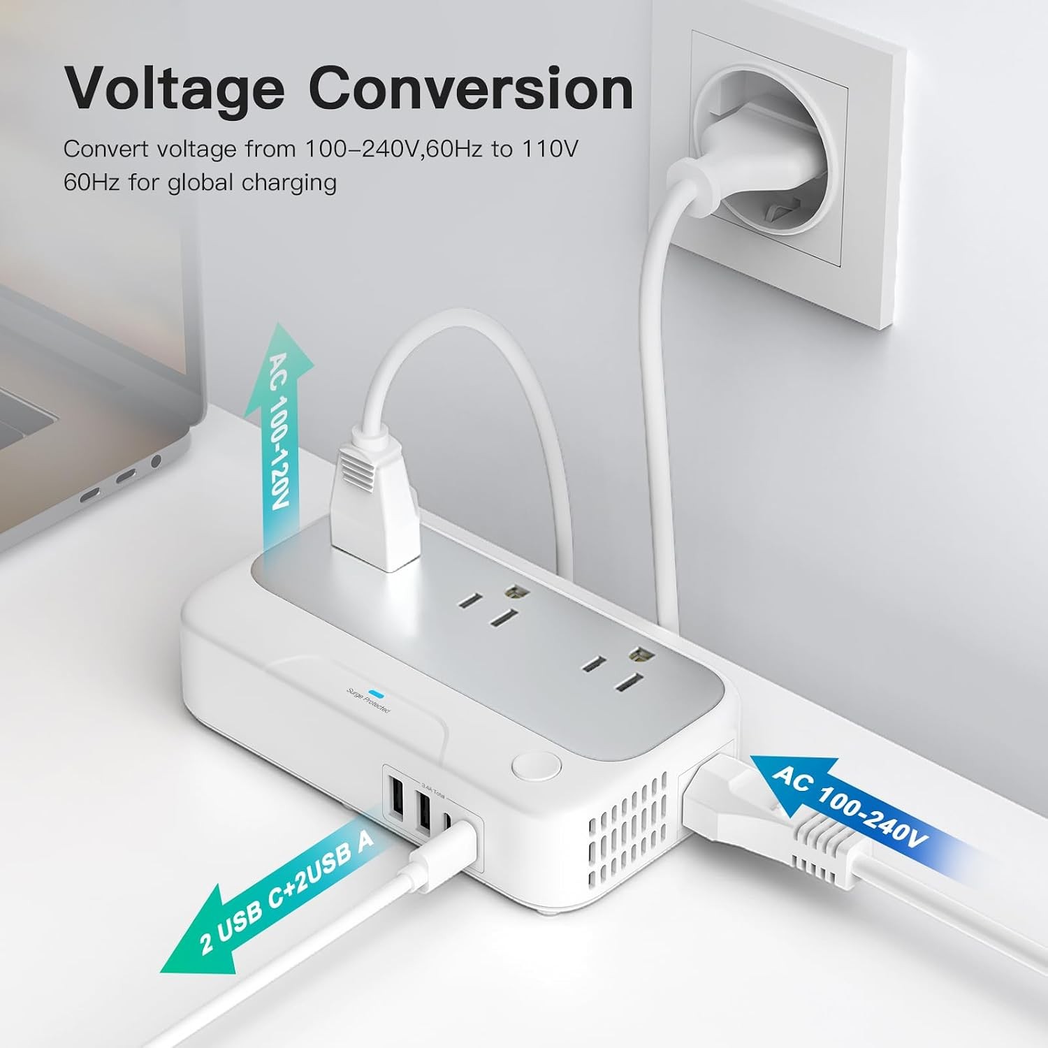 Voltage Converter Universal Travel US Europe 220V to 110V