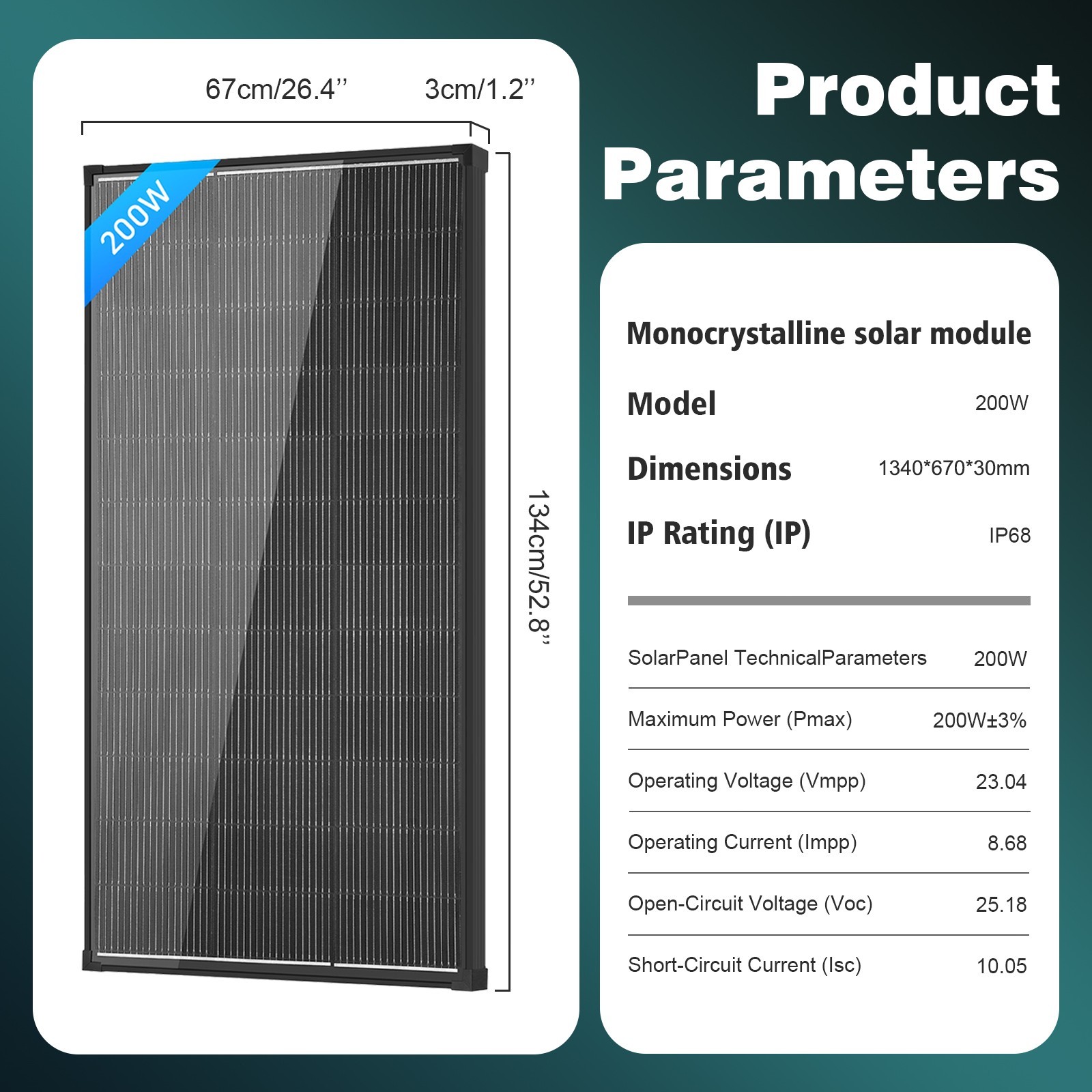800W 400W 200W Watt 12V Solar Panel N-type 18BB Battery Charge RV Home Off-Grid