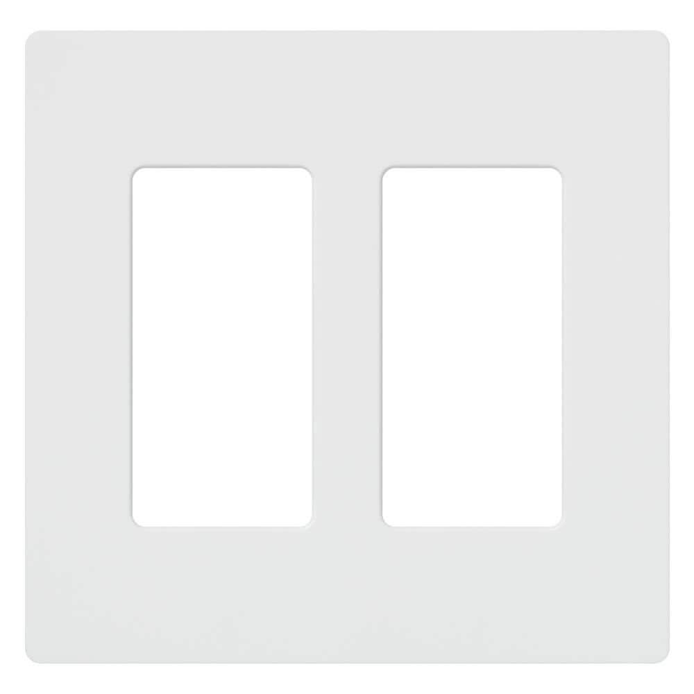 Claro 2 Gang Wall Plate for Decorator/Rocker Switches, Gloss, White(CW-2-WH) 6PK