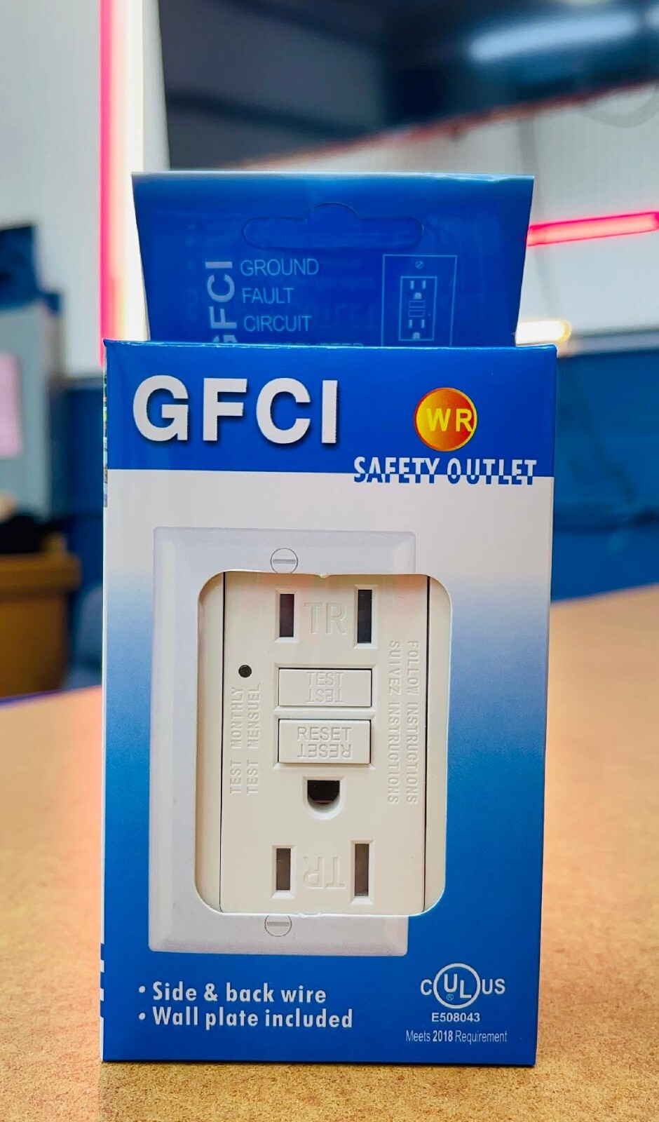 50PK 15AMP GFCI Safety Outlet Receptacle w/ Wall Plate LED TRIP Indicator TR WR