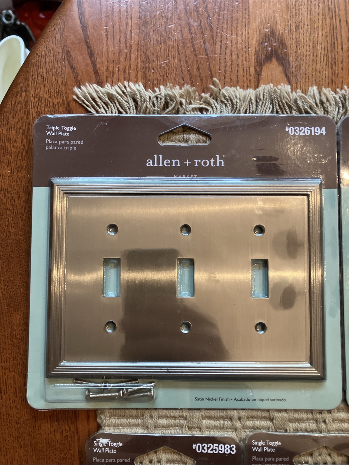 Allen + Roth Triple/Double/Single Toggle Wall Plate Satin Nickel Light Switches