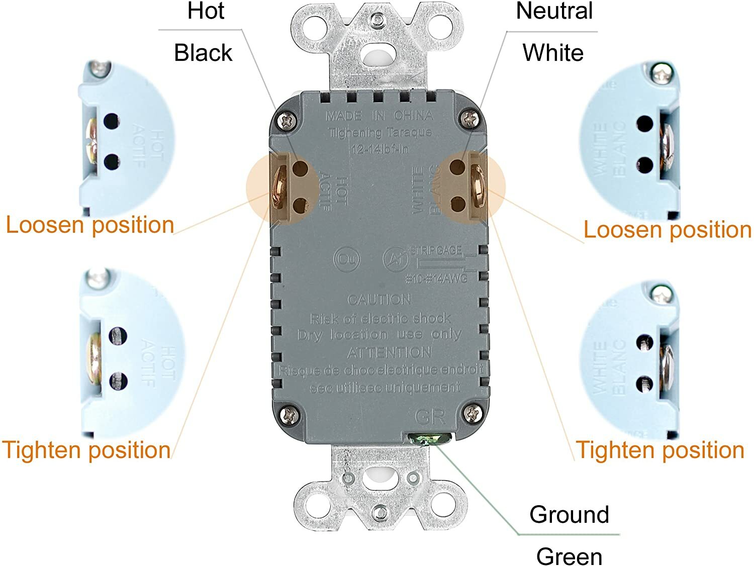 4.8A USB Outlet, USB Wall Outlet 15A TR Receptacle Capability, USB outlet 10pack