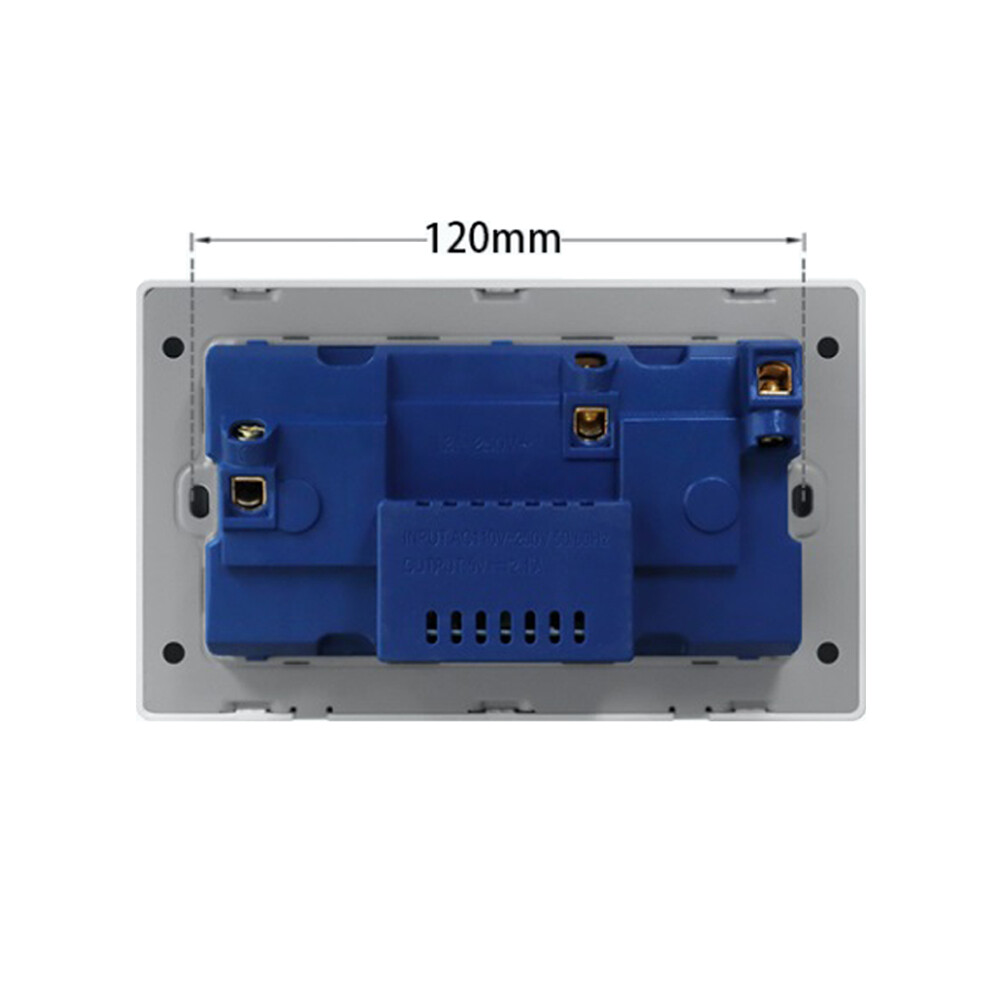 18W Type-C Fast Charge Wall Outlet 13A Smart Quick Charge Interface Dual Socket