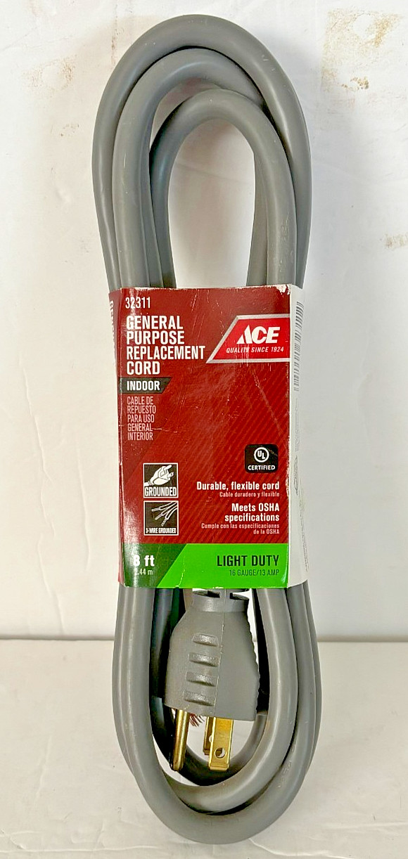 ACE HARDWARE GENERAL PURPOSE REPLACEMENT CORD 16/3 6 FT. BRAND NEW