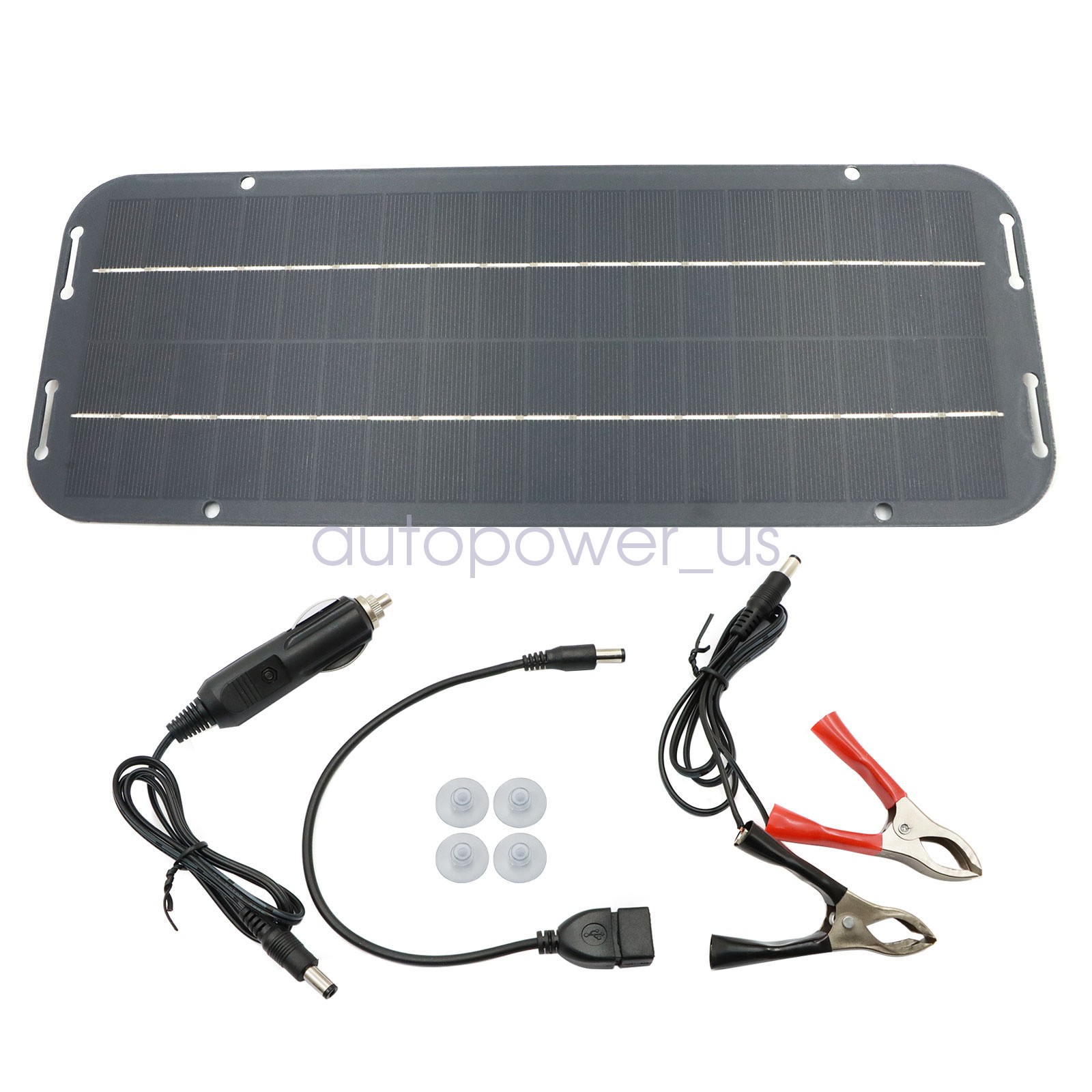30W Solar Panel 12V Trickle Charger Battery Charger Kit Maintainer Boat Car RV