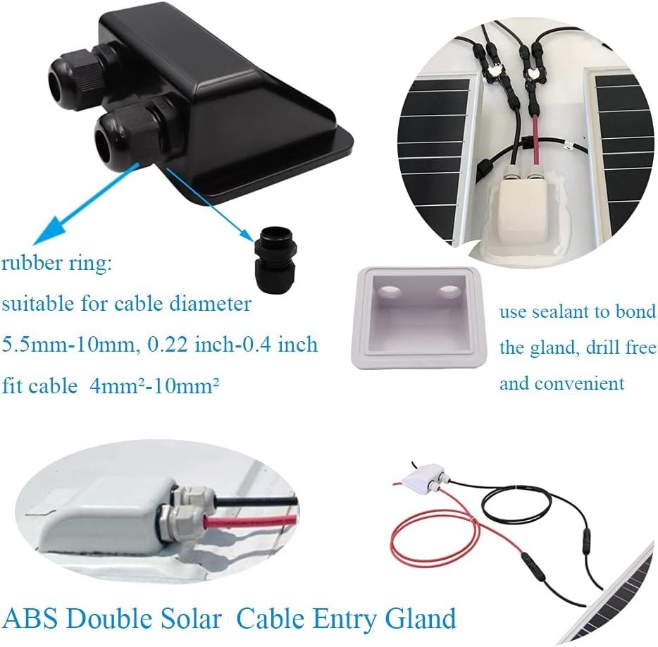 Solar Panel Mounting Brackets ABS Corner Bracket Kit 7PCS for RV, Caravans, Vehi