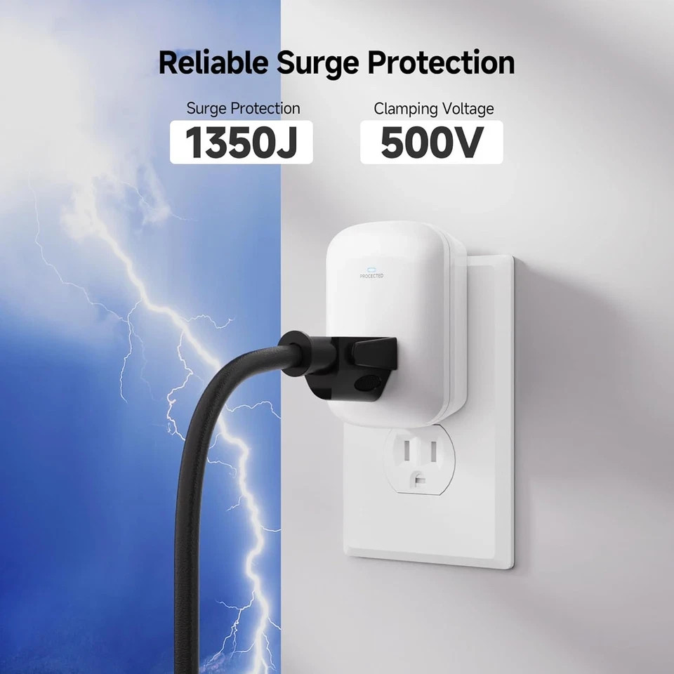 [ETL Listed] 1350 Joules Single Outlet Surge Protector for TV, PC, Xbox, PS5, R