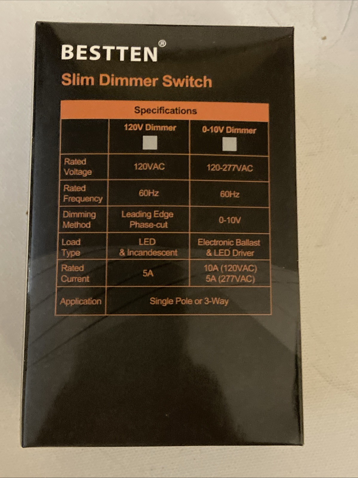 BESTTEN 6 Pack Case – Slim Dimmer Switch – Model USP-DS09M