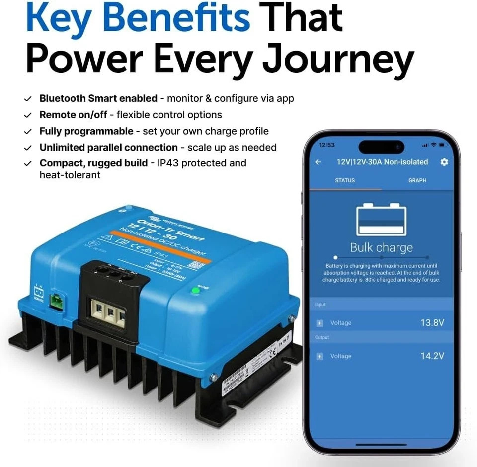 Victron Energy Orion-Tr Smart DC to DC Charger (Bluetooth) – 12/12-Volt 30