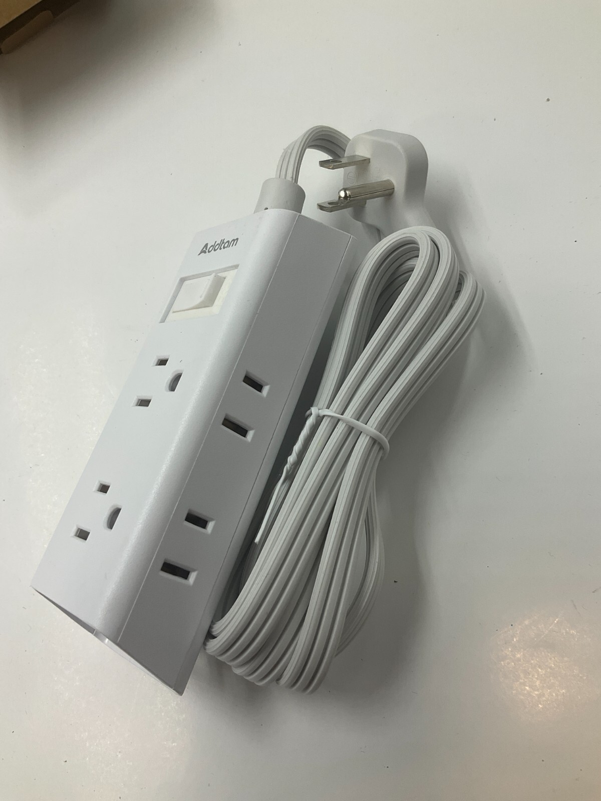 Addtam Genuine OEM AD308 Flat Plug Power Strip Flat Extension Cord 125V 60Hz 15A