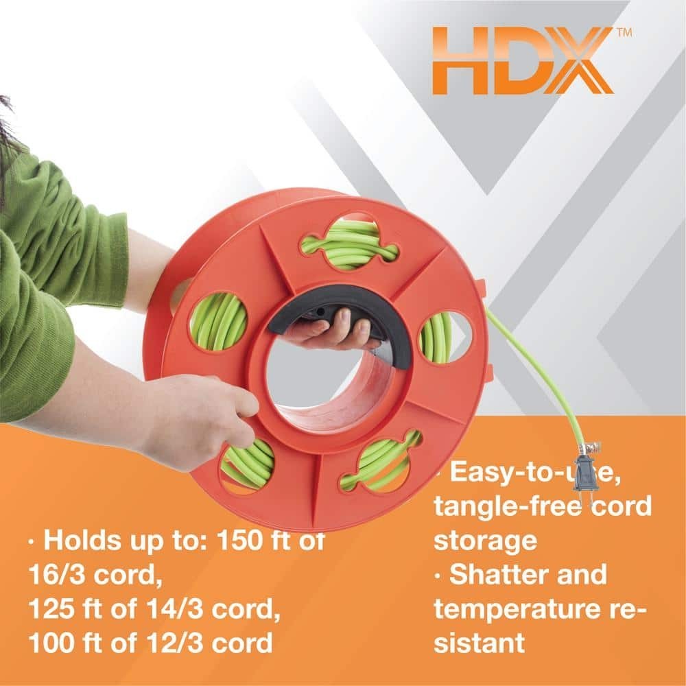 150 Ft Extension Cord Reel 16 Gauge Heavy Duty Cord Storage Reel