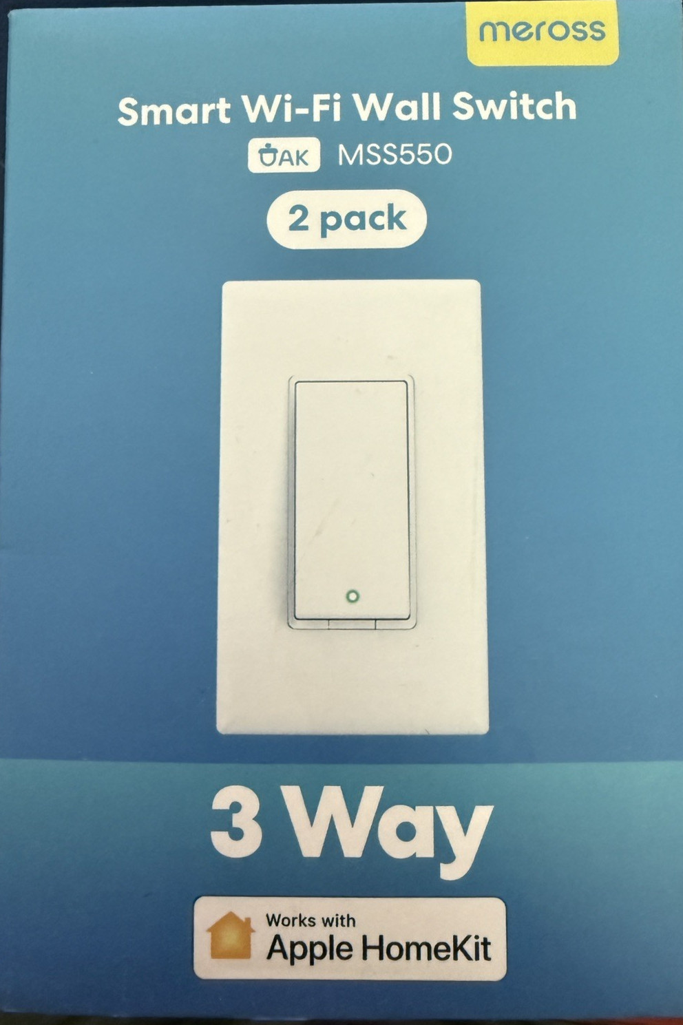 Meross MSS550 3-Way Smart WiFi Wall Switch 2 pack – Apple Homekit, Alexa, Google