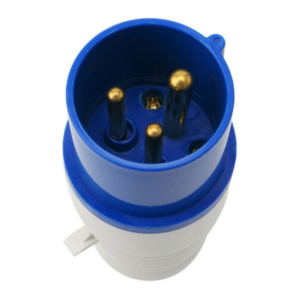 Blue 16A 3 PIN-SOCKET 240V 2P&E Site IP44 Blue Industrial Male Female UK SELLER