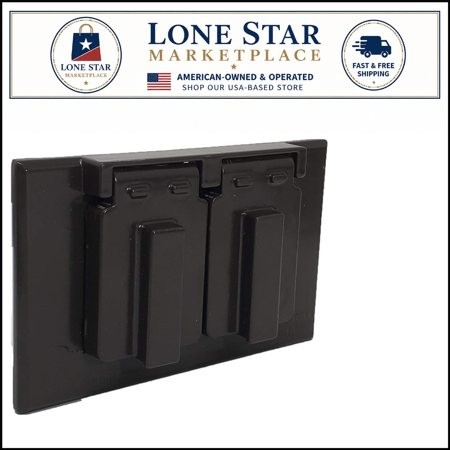 1-Gang Duplex Weatherproof Outlet Cover in Bronze, Listed for Outdoor Safety