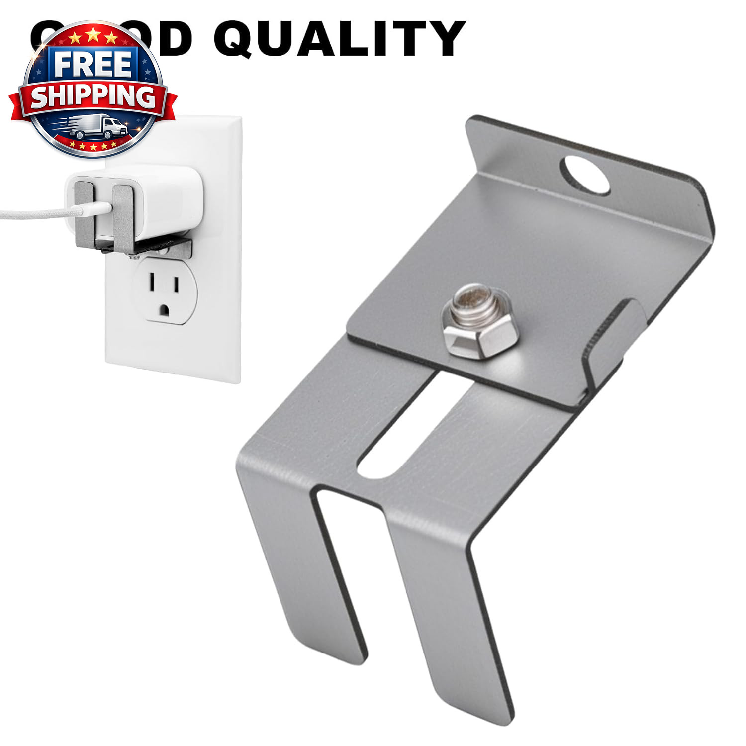 Charger Lock to Outlet with Screw, Adjustable Stainless Steel Outlet anti Theft