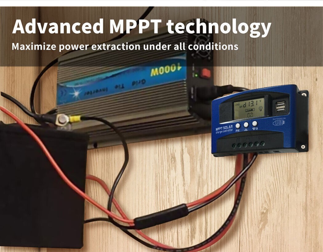 100A MPPT Solar Charge Controller for 12V 24V with Dual USB Output Option