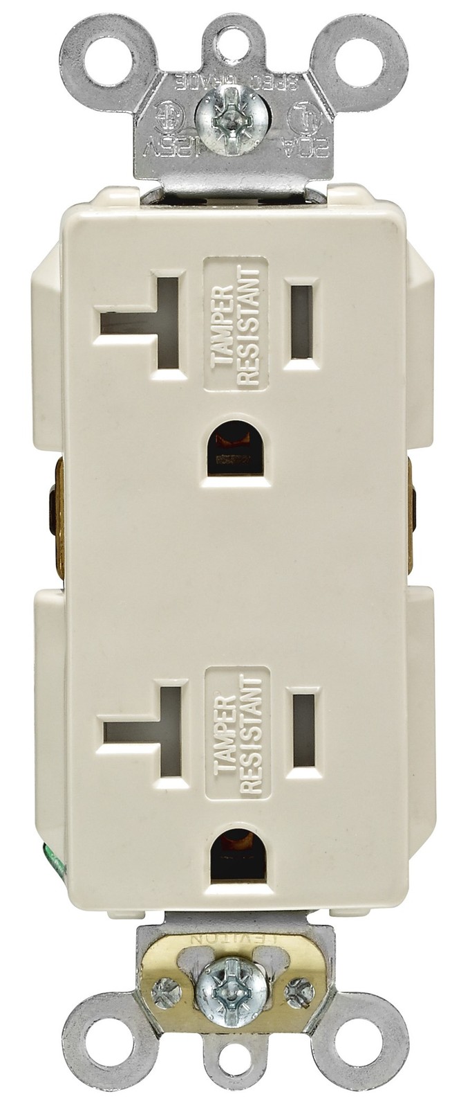 Leviton Decora Plus 20 amps 125 V Duplex Light Almond Outlet 5-20R 1 pc